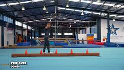 Elementary gymnastics - Beam - 6 step over cones Instructional Video