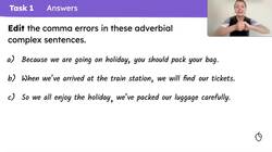 Using the comma rule in adverbial complex sentences Instructional Video