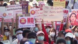 Protests in Myanmar amid flurry of Southeast Asian diplomacy News Clip