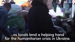 Volunteers sort through donations for Ukrainian refugees at the White Eagle Club in Balham News Clip