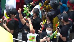 CLEAN : Thailand: Hundreds protest outside Myanmar embassy after executions News Clip