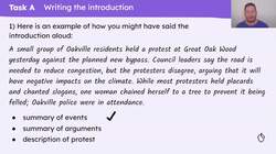 Writing the first part of a journalistic report about a climate protest Instructional Video