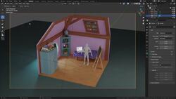 Mastering the Art of Isometric Room Design in Blender 3 - Tweaking Composition for Camera Render Instructional Video