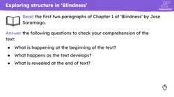 Analysing Saramago's use of structural devices in 'Blindness' Instructional Video