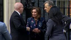 US Speaker Nancy Pelosi visiting Downing Street News Clip