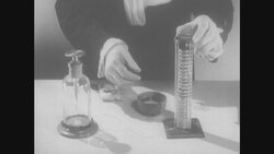 1950s: Table with scientific apparatus Stock Footage