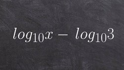 Learn how to condense the difference of two logarithmic expressions Instructional Video
