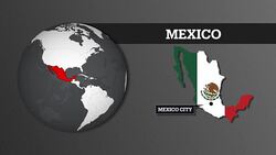 Earth Sphere Map and Mexico Country Map with National Flag Stock Footage