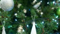 ornaments on Christmas tree Stock Footage
