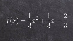 Determine the roots of the quadratic function with fraction coefficients Instructional Video