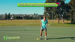 Hand-eye Co-ordination PE activity for kids | Catch the bean bag on the racquet Instructional Video