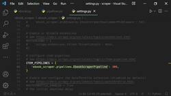 Web Scraping Tutorial with Scrapy and Python for Beginners - Enable Item Pipelines in Settings Instructional Video