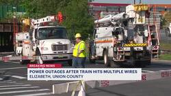 Officials: Train pulls down wires in Elizabeth, causing some power outages News Clip