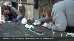 Exhibit showcases ancient Roman items preserved by volcanic mud News Clip