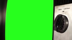 Old Tv Green Screen. Close-Up. Stock Footage