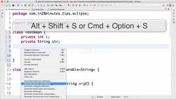 Learn Java from Scratch - A Beginner's Guide - Eclipse Tip - Code Generation Instructional Video