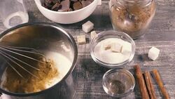 Slow motion preparation of hot chocolate drink Stock Footage