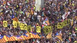 CLEAN : More than half million people rally in Barcelona News Clip