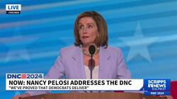 Nancy Pelosi addresses the DNC News Clip