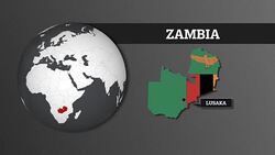 Earth Sphere Map and Zambia Country Map with National Flag Stock Footage