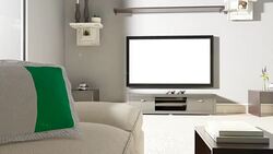 Couch and TV With Flag of Cote d'Ivoire Stock Footage