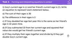 Forming simultaneous equations Instructional Video