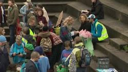 Climate change protesters in Glasgow News Clip