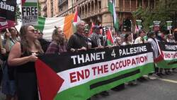 National demonstration for Gaza takes place in London News Clip