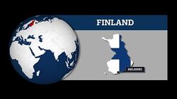 Earth Sphere Map and Finland Country Map with National Flag Stock Footage