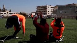 CLEAN : Syrian war amputees take part in a football match organised by local charity News Clip