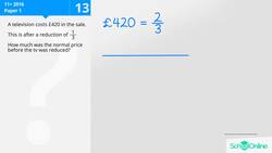 KS2 Primary Maths Age 13-17 - Money - Problem: - Explained Instructional Video