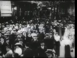 RESEARCH IMW862760 Paris, France Headlines announcing mobilisation French troops enter WW1, 1914 Stock Footage