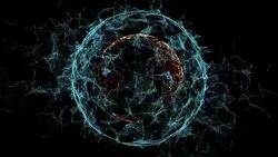 4k Connection lines Earth Globe with plexus. Stock Footage