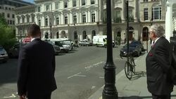 Prince Harry arriving at Chatham House for mine clearance speech News Clip