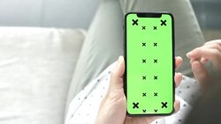 Mobile phone with green screen Stock Footage