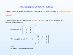 Symmetric and Skew Symmetric Matrices Instructional Video