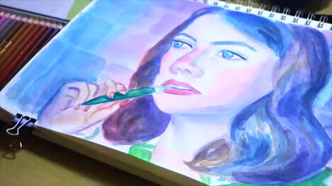 Watercolor Timelapse: Emma Stone La La Land | Sennelier, Daniel Smith and Winsor & Newton