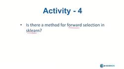 Data Science and Machine Learning (Theory and Projects) A to Z - Feature Selection: Activity- Feature Selection in Python Instructional Video