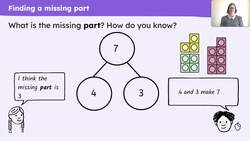 Identify a missing part when a whole is partitioned into two parts Instructional Video