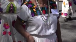 CLEAN : Indigenous people march in Mexico City on Day of the Race News Clip