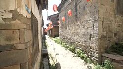 Buildings and lifestyles in Yiqian Old town, Guangchang County Stock Footage