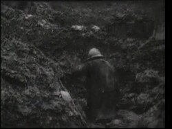 Verdun, 1916, muddy trenches, German POWs Stock Footage