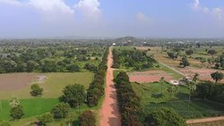Indian Hills with Fields and Forest Stock Footage