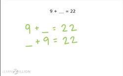 Solving Unknown Amounts Using Addition and Subtraction Fact Families Instructional Video