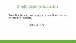 Simplify Algebraic Expressions Instructional Video
