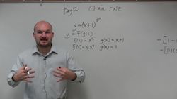 Applying the chain rule to take the derivative of a binomial to the 5th power Instructional Video