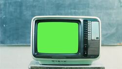 80S Television With Green Screen In A School. Stock Footage