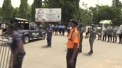 CLEAN : Protest outside Nigerian parliament for release of abducted college students News Clip