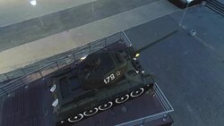 T-34 Soviet Army Medium Battle Tank Memorial Monument at Night Stock Footage