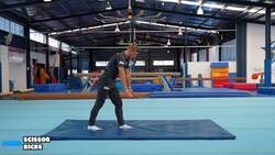 Elementary gymnastics - Floor mats - 3 scissor kicks Instructional Video